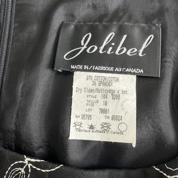 Shift Dress Black/White Made in Canada by Jolibel Size 10 - Picture 3 of 9